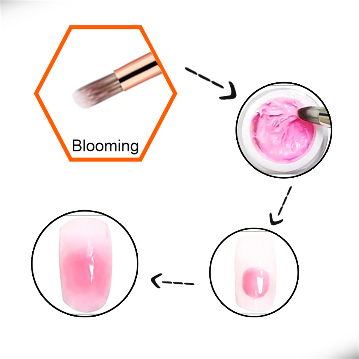 LNT- Double Head Nail Art Brush ( Blooming – Angle )