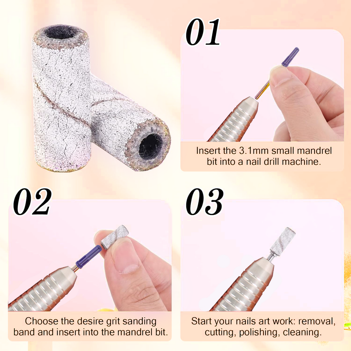 LNT_100PCS Professional Small Sanding Bands_ MEDIUM