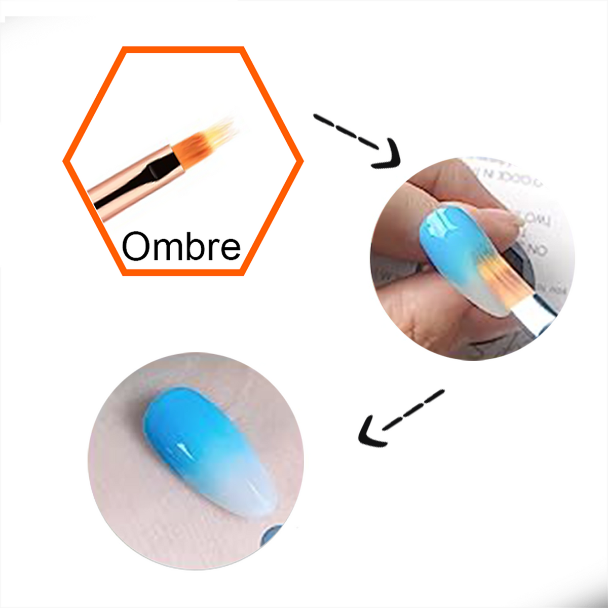 LNT- Double Head Art Brush ( Ombre – 3D )